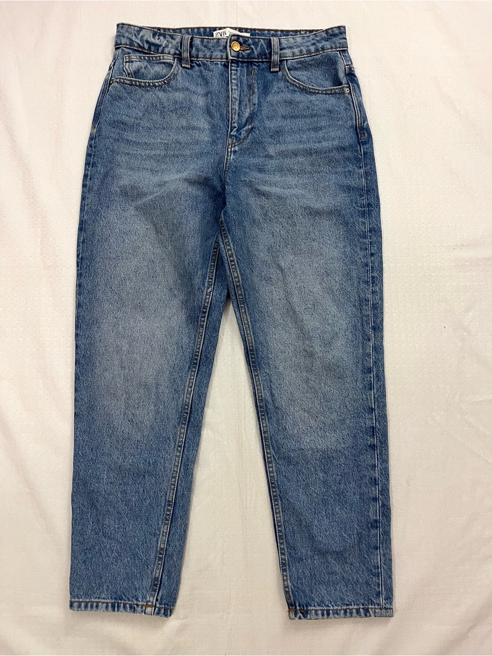 Zara Relaxed Fit Blue Denim Jeans size 8